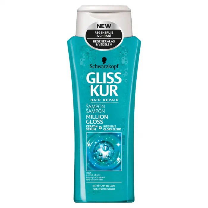 Gliss Kur šampon 250ml Milion Gloss | Kosmetické a dentální výrobky - Vlasové kosmetika - Šampony na vlasy